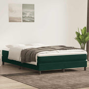 Box Spring krevet bez madracem tamno zeleni 140x220 cm baršun