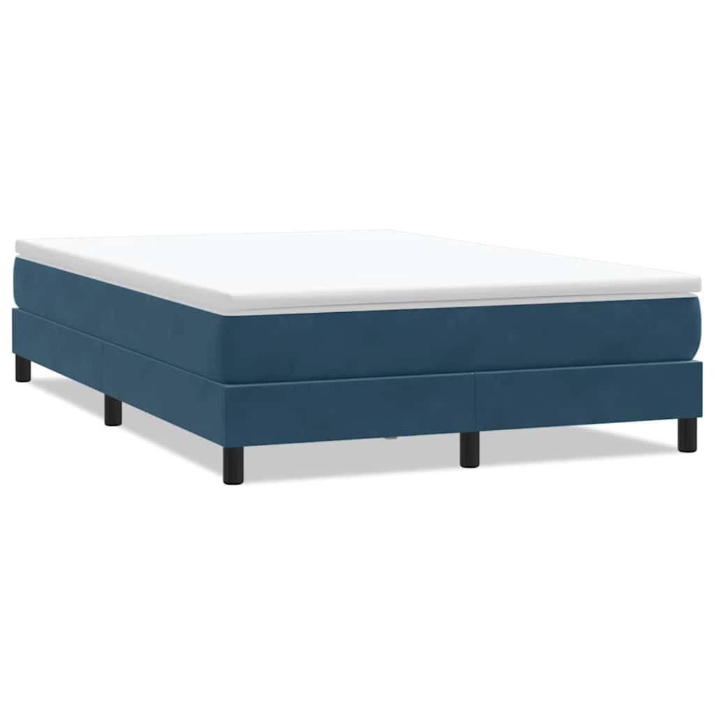 Box Spring krevet bez madracem tamnoplavi 140x220 cm baršun