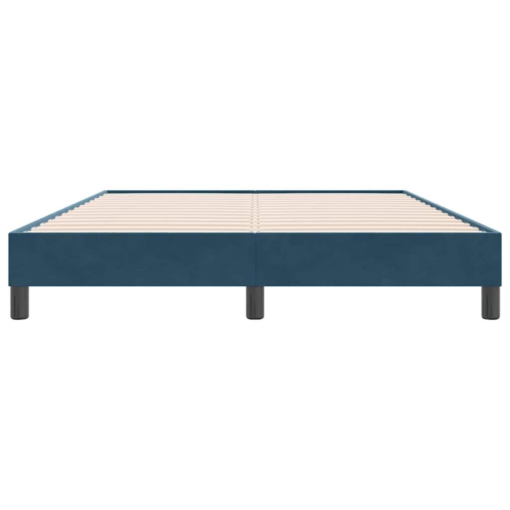 Box Spring krevet bez madracem tamnoplavi 140x220 cm baršun