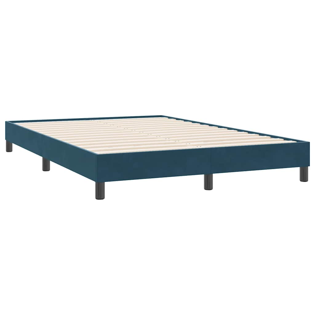 Box Spring krevet bez madracem tamnoplavi 140x220 cm baršun
