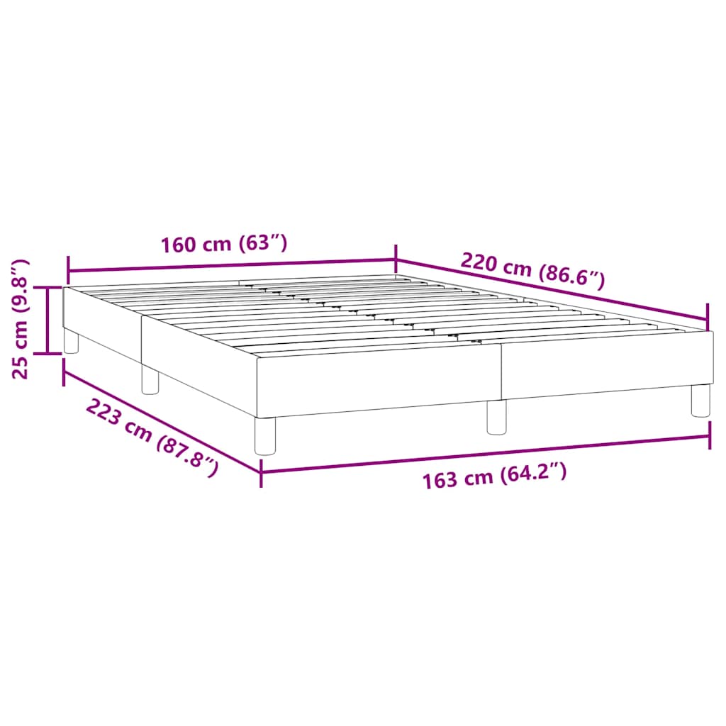 Box Spring krevet bez madraca crni 160x220 cm samt