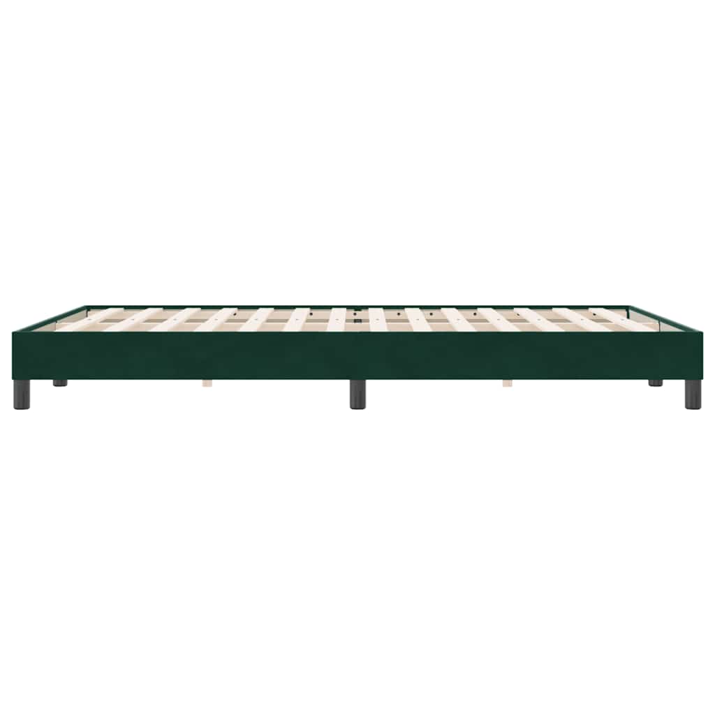 Box Spring krevet bez madracem tamno zeleni 160x220 cm baršun
