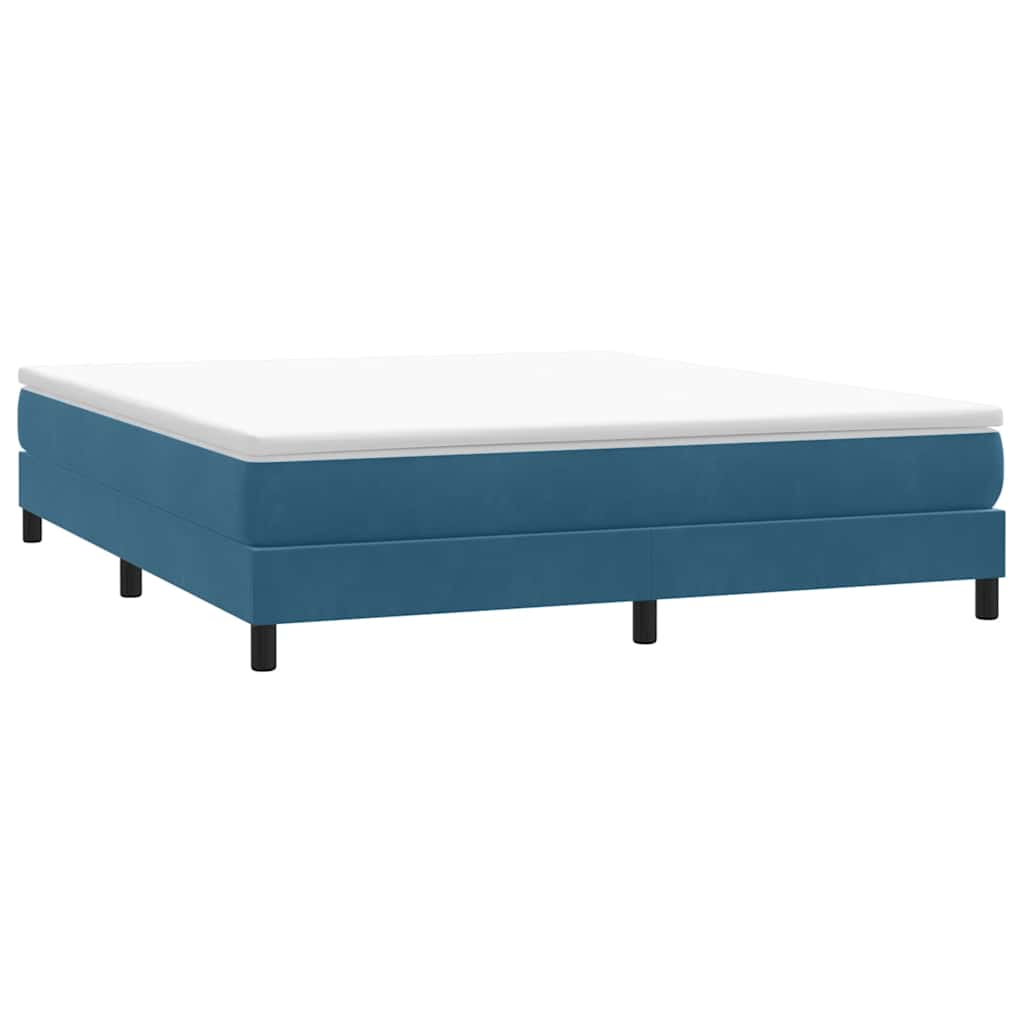 Box Spring krevet bez madracem tamnoplavi 180x220 cm baršun