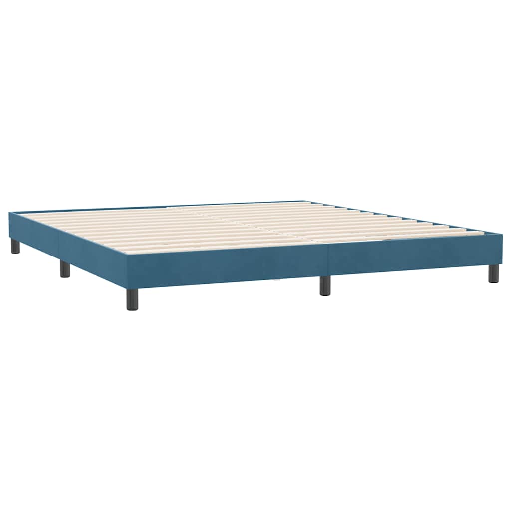 Box Spring krevet bez madracem tamnoplavi 180x220 cm baršun