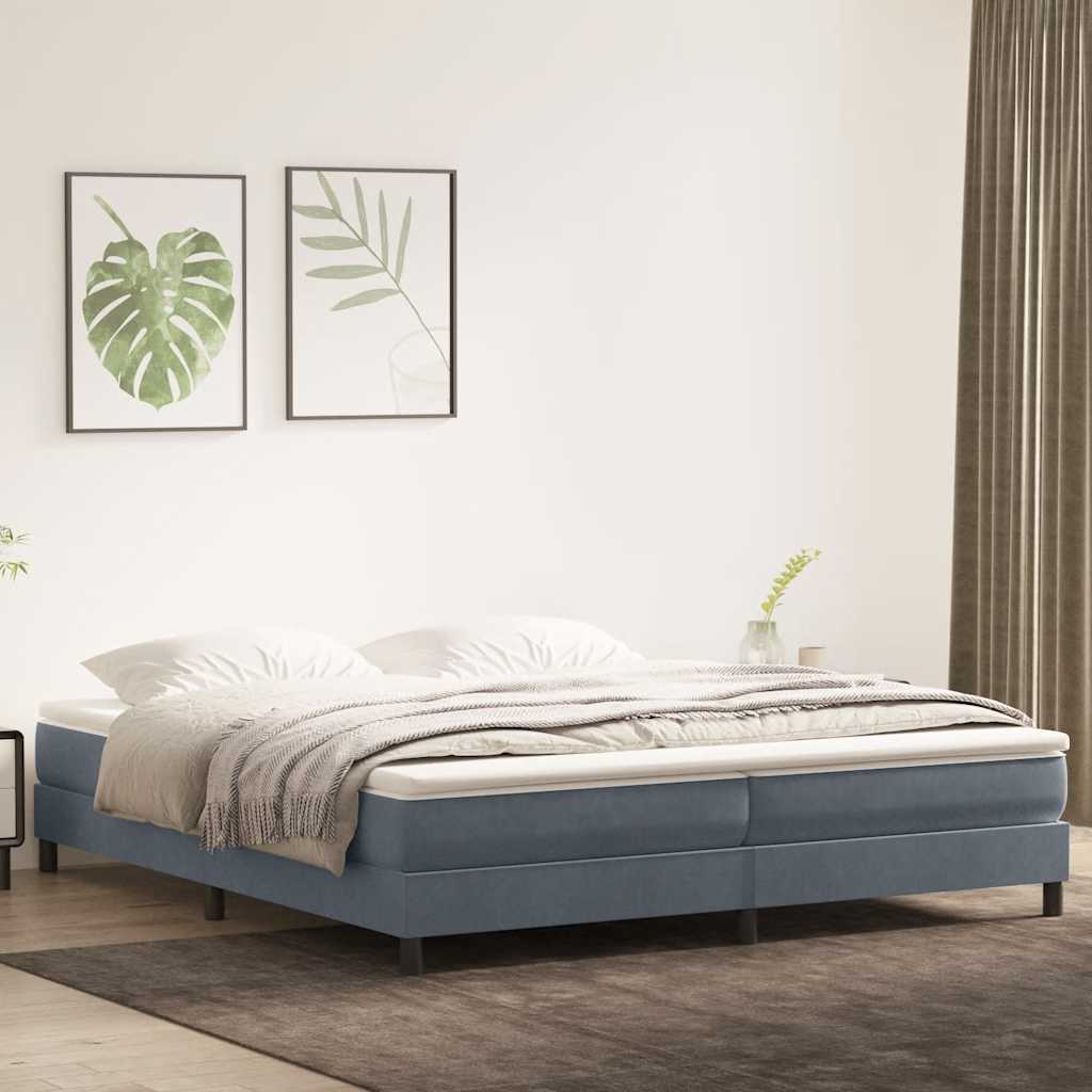 Box Spring krevet bez madracem tamno sivi 200x220 cm baršun