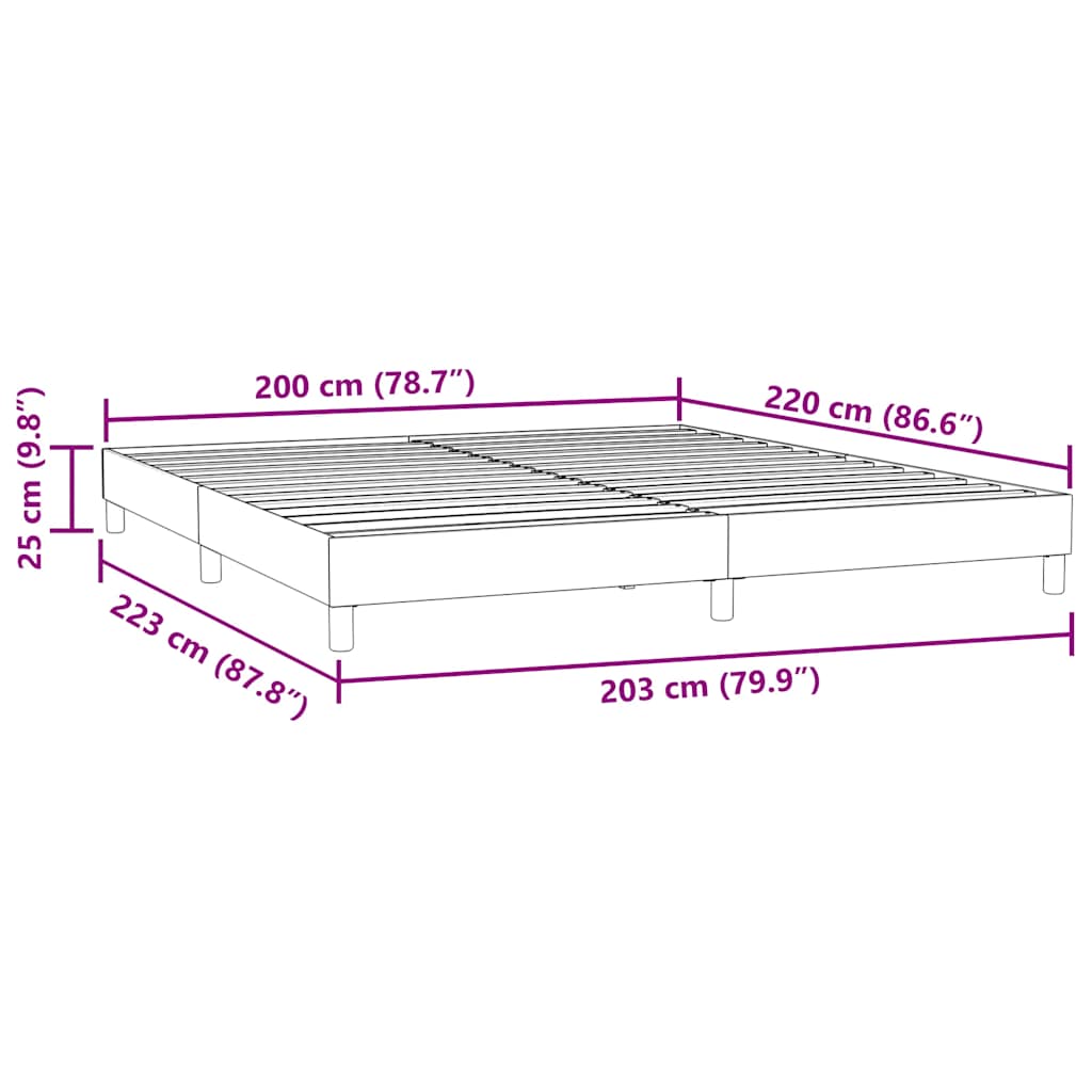 Box Spring krevet bez madracem crni 200x220 cm samt