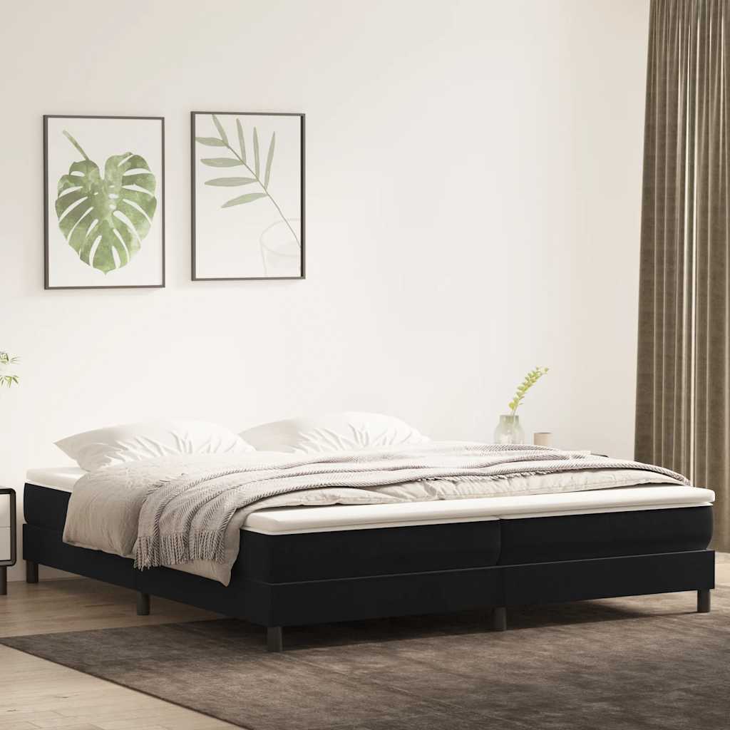 Box Spring krevet bez madracem crni 200x220 cm samt