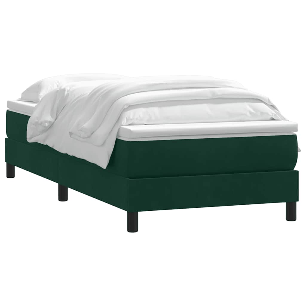 Box Spring krevet bez madracem tamnozeleni 200x220 cm baršun