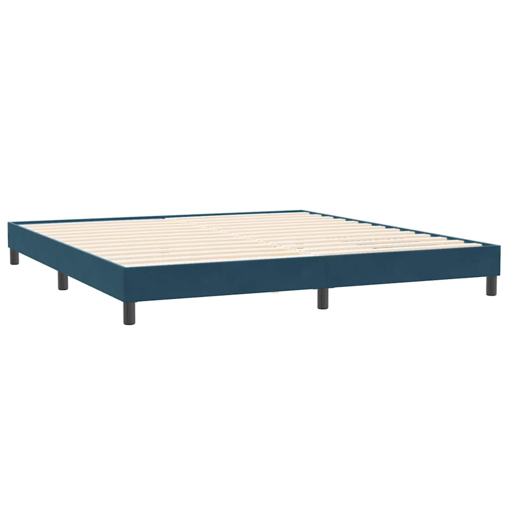 Box Spring krevet bez madracem tamnoplavi 200x220 cm baršun