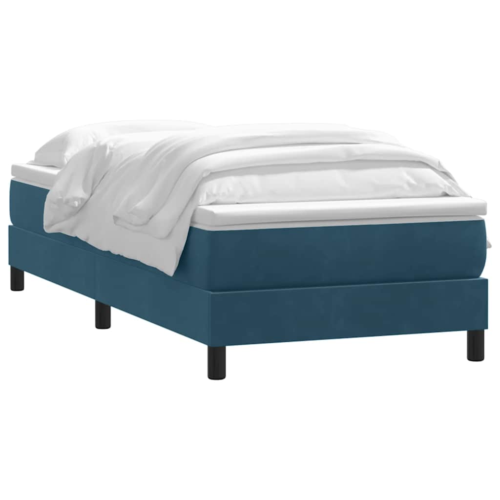 Box Spring krevet s madracem tamnoplavi 80x210 cm baršun