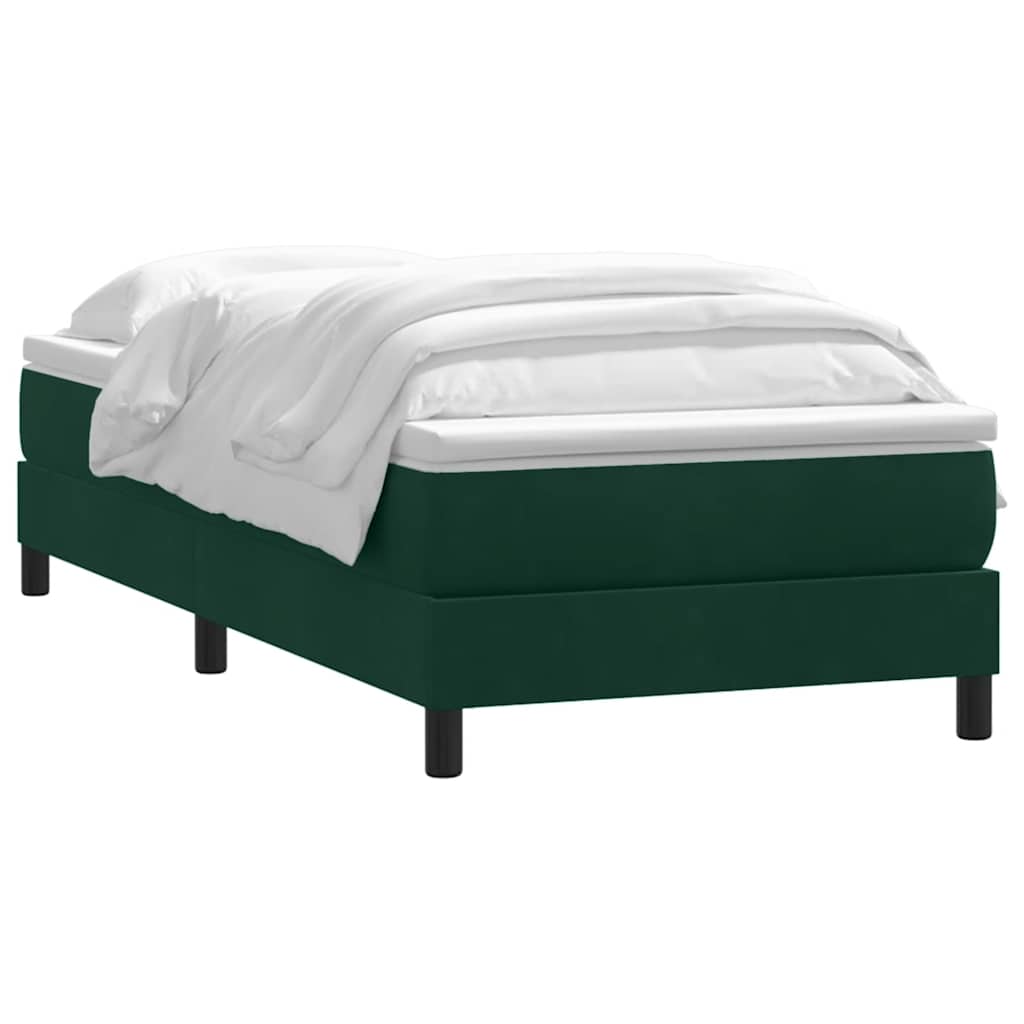 Box Spring krevet s madracem tamnozeleni 80x220 cm baršun