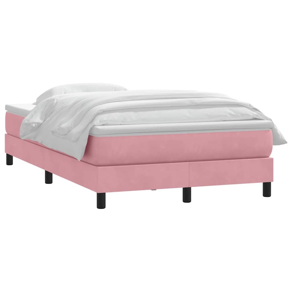 Box Spring krevet s madracem ružičasti 120x220 cm samt
