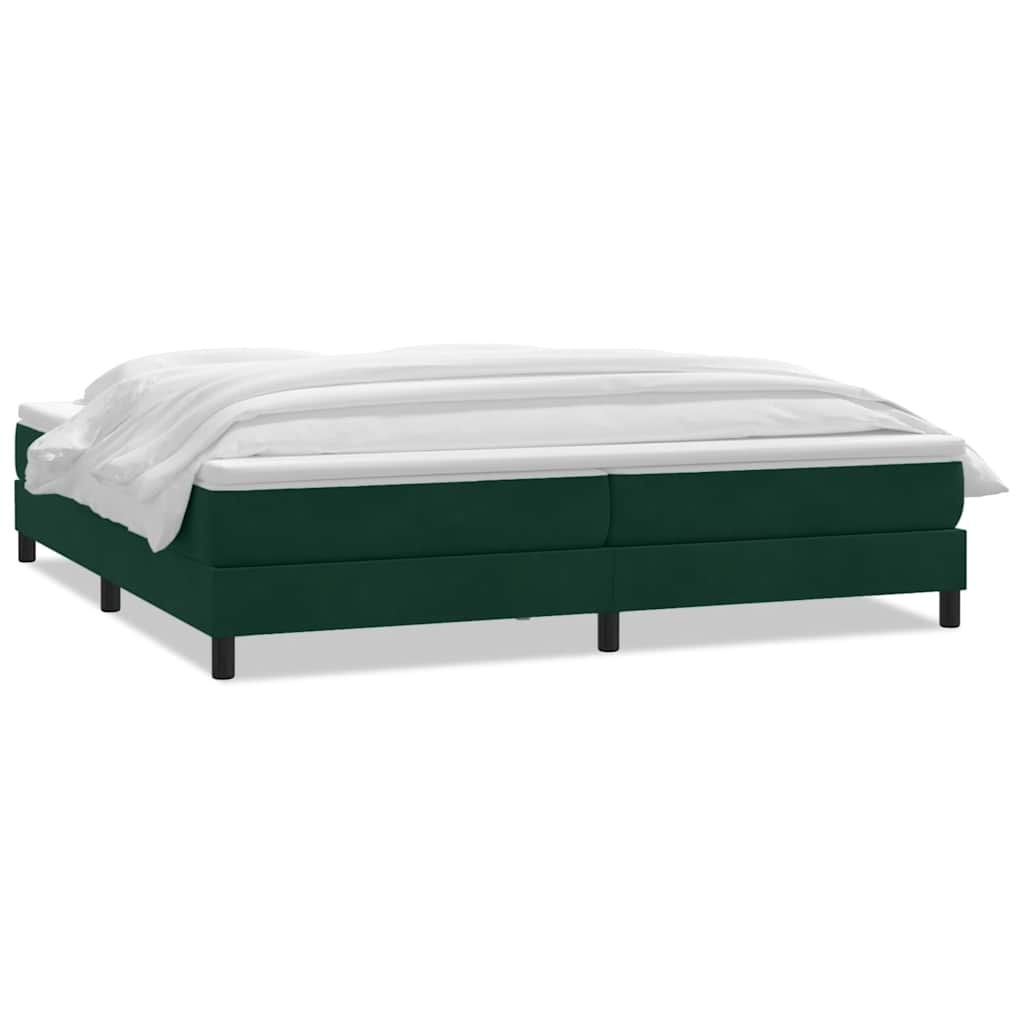 Box Spring krevet s madracem tamno zeleni 180x220 cm baršun