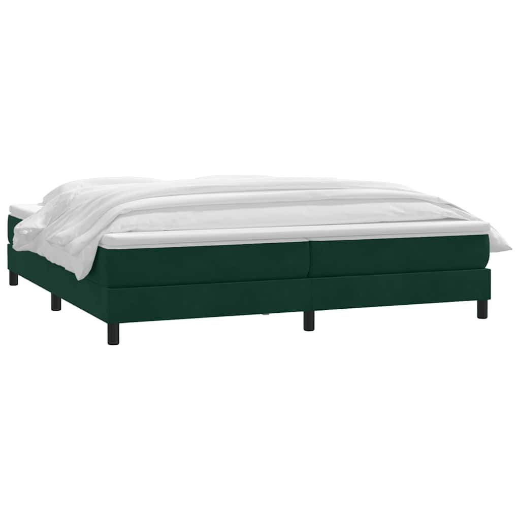Box Spring krevet s madracem tamno zeleni 180x220 cm baršun