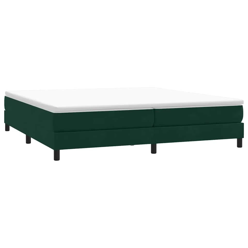 Box Spring krevet s madracem tamno zeleni 180x220 cm baršun