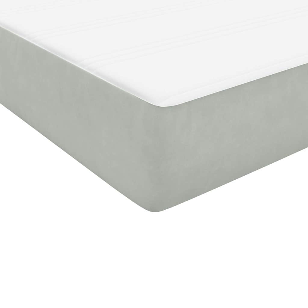 Box Spring krevet s madracem svijetlo sivi 80x210 cm baršun