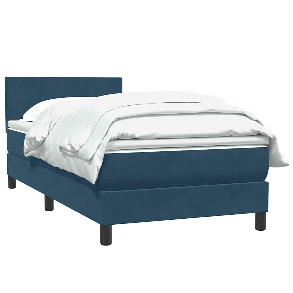 Box Spring krevet s madracem tamnoplavi 80x210 cm baršun