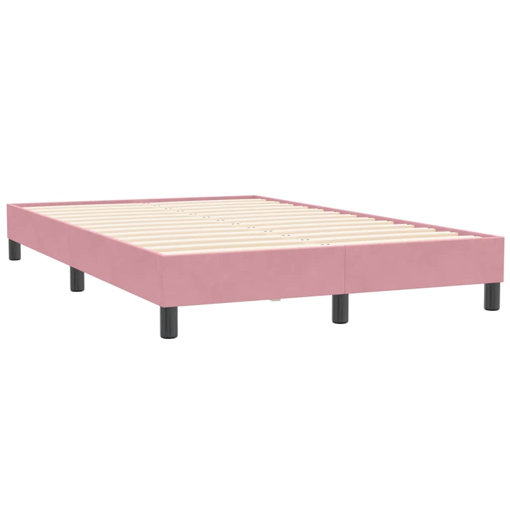 Krevet s oprugama i madracem ružičasti 120x210 cm baršunasti