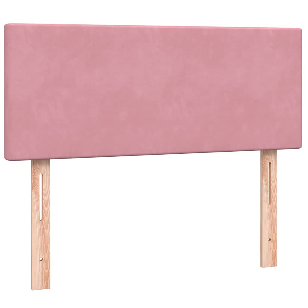 Krevet s oprugama i madracem ružičasti 120x210 cm baršunasti