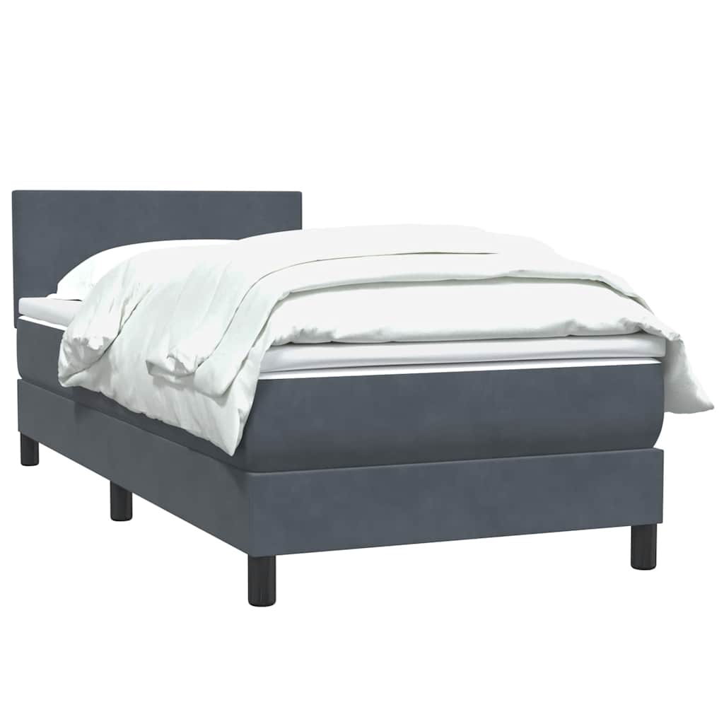 Box spring krevet s madracem tamnosivi 80 x 220 cm baršunasti