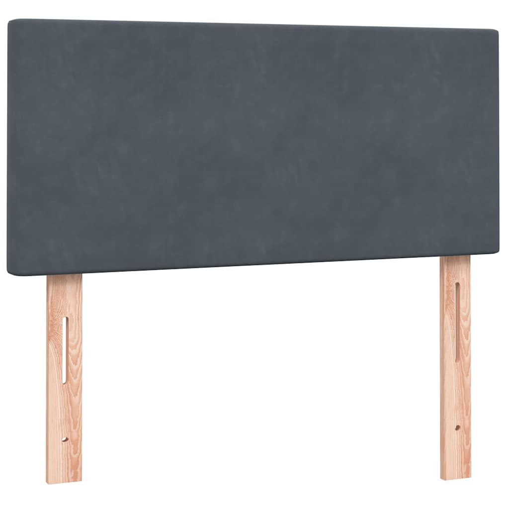 Box spring krevet s madracem tamnosivi 80 x 220 cm baršunasti