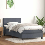 Box spring krevet s madracem tamnosivi 80 x 220 cm baršunasti