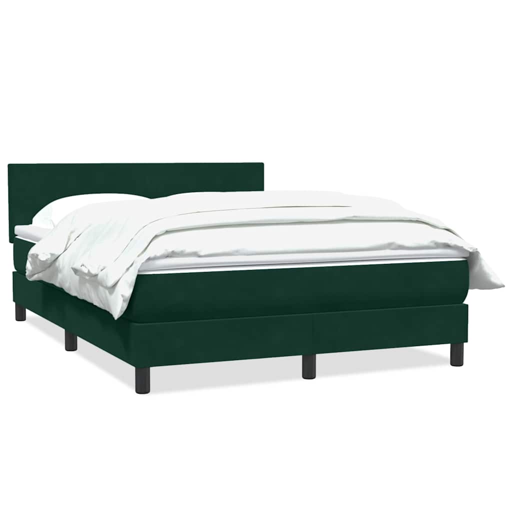 Box Spring krevet s madracem tamno zeleni 160x220 cm baršun