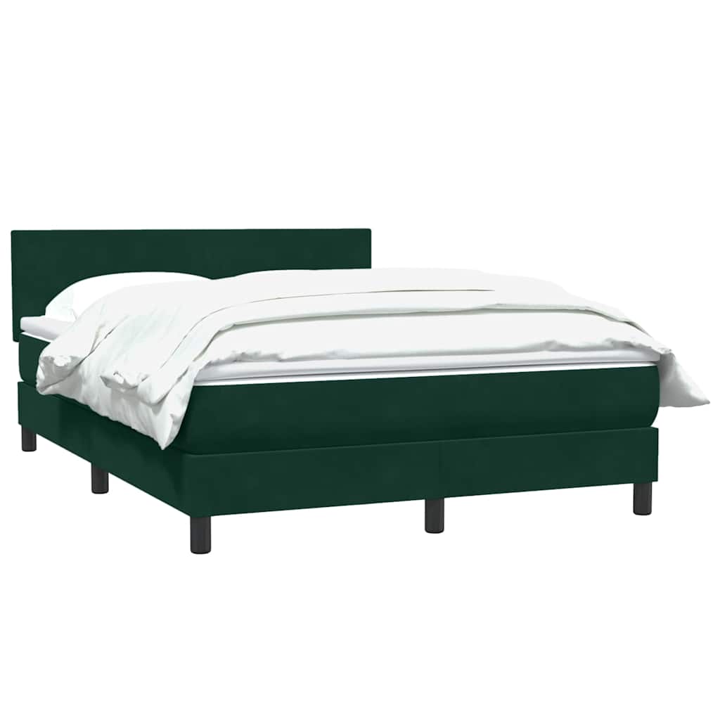Box Spring krevet s madracem tamno zeleni 160x220 cm baršun