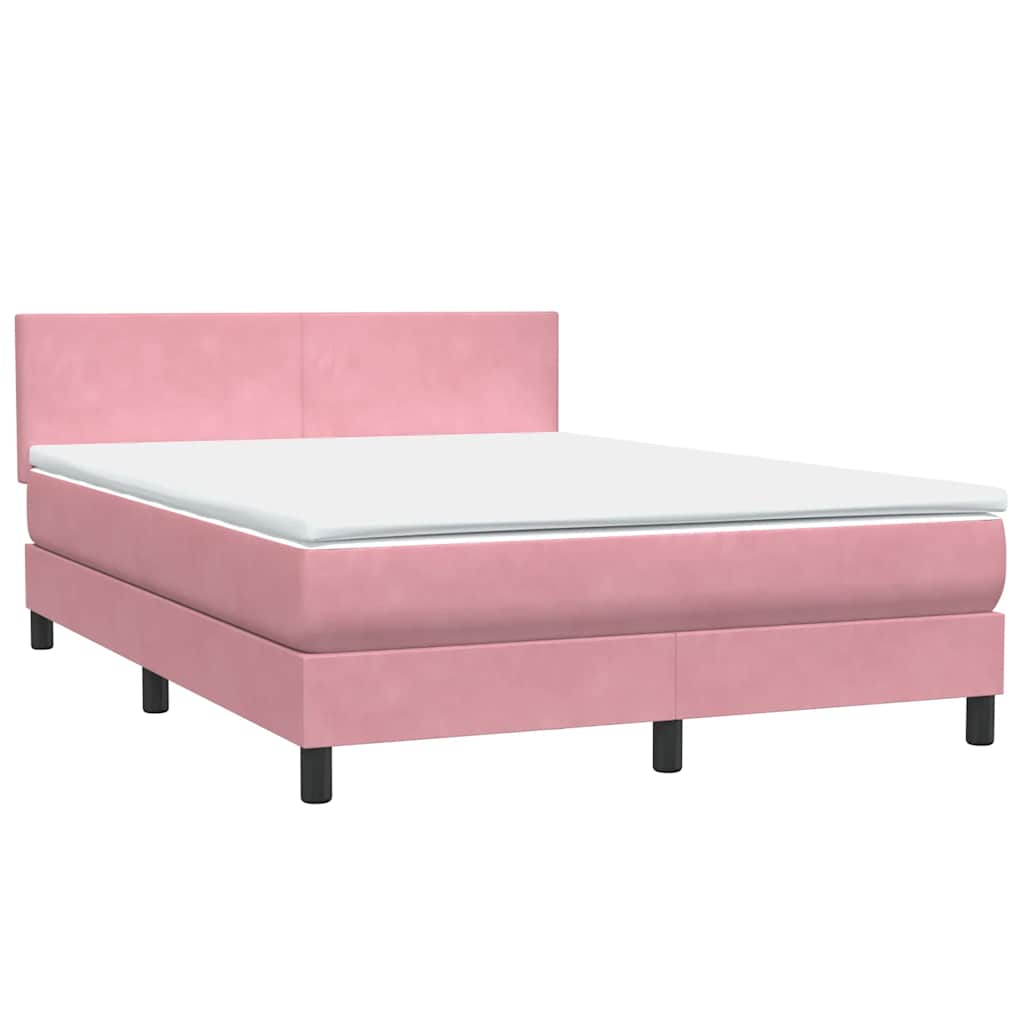 Box Spring krevet s madracem ružičasti 160x220 cm baršun