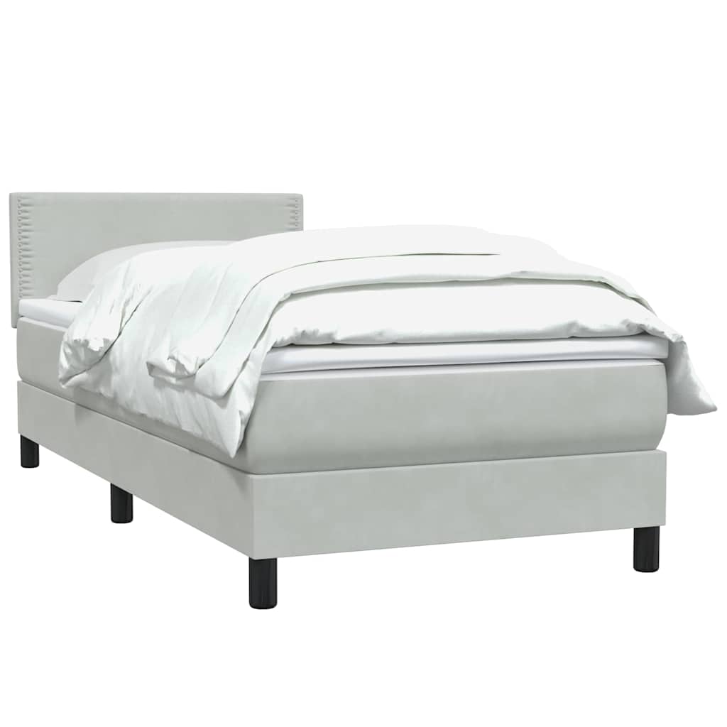 Box Spring krevet s madracem svijetlo sivi 80x210 cm baršun