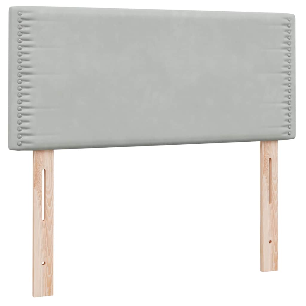 Box Spring krevet s madracem svijetlo sivi 80x210 cm baršun