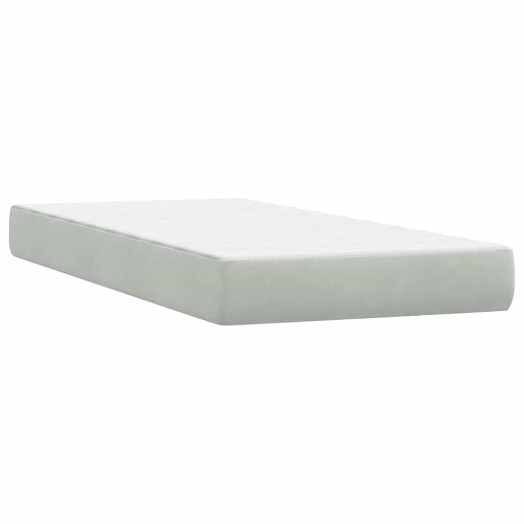 Box Spring krevet s madracem svijetlo sivi 80x210 cm baršun
