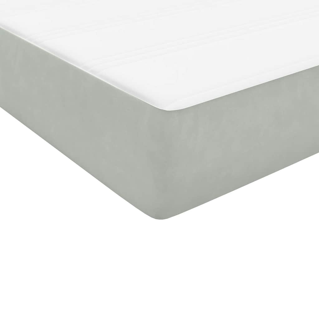 Box Spring krevet s madracem svijetlo sivi 80x210 cm baršun
