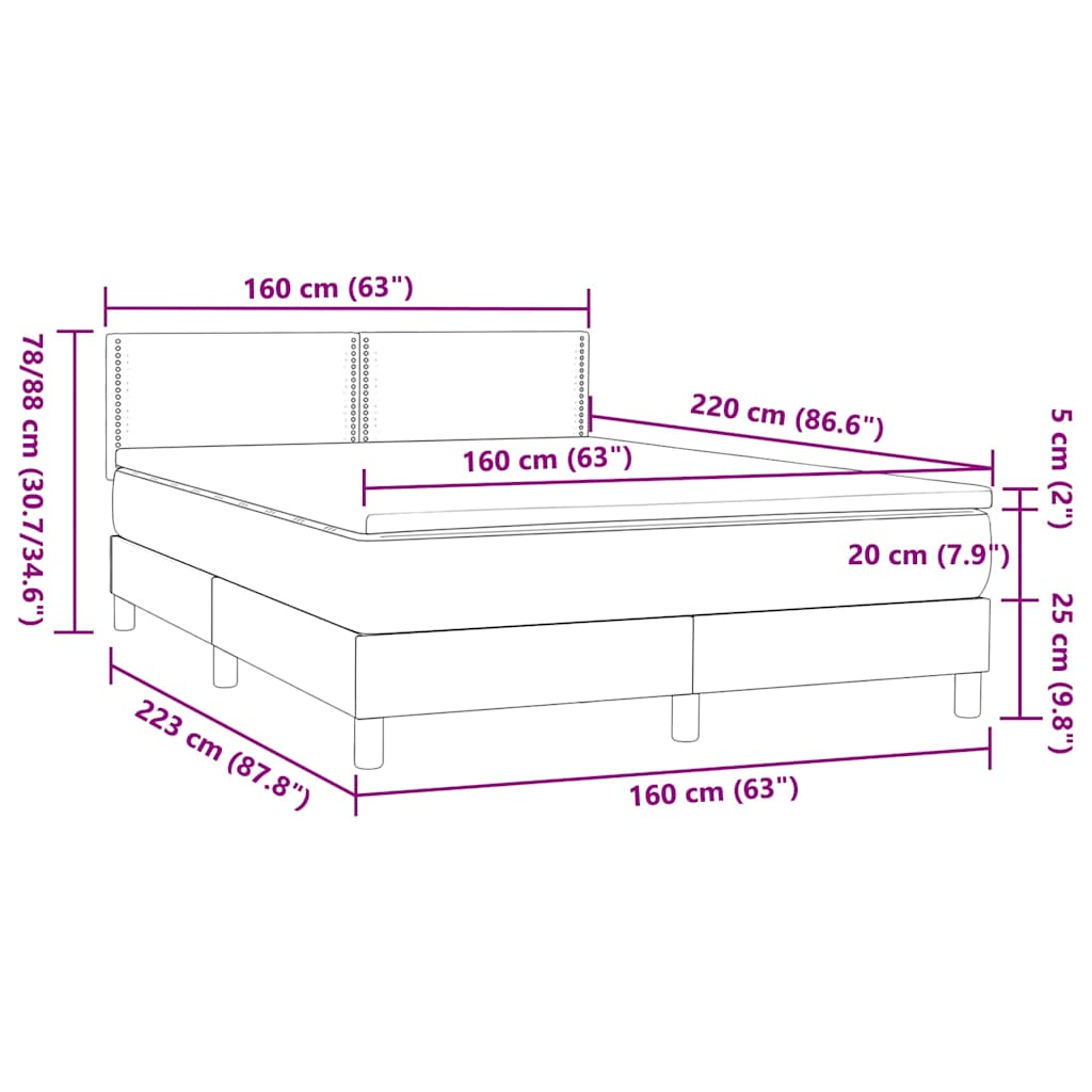 Box Spring krevet s madracem ružičasti 160x220 cm baršun