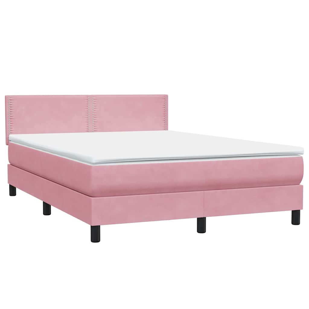 Box Spring krevet s madracem ružičasti 160x220 cm baršun
