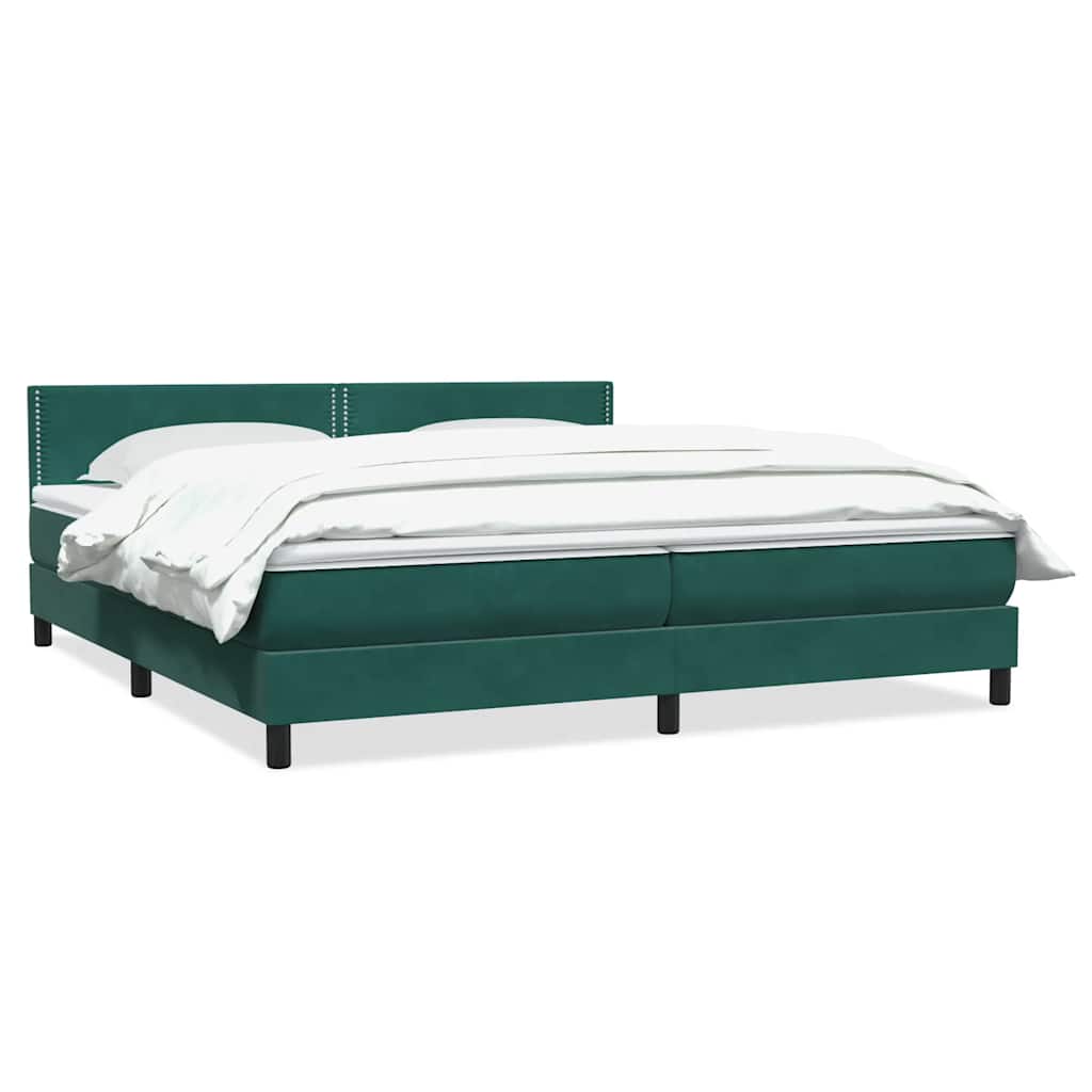 Box Spring krevet s madracem tamno zeleni 180x220 cm baršun