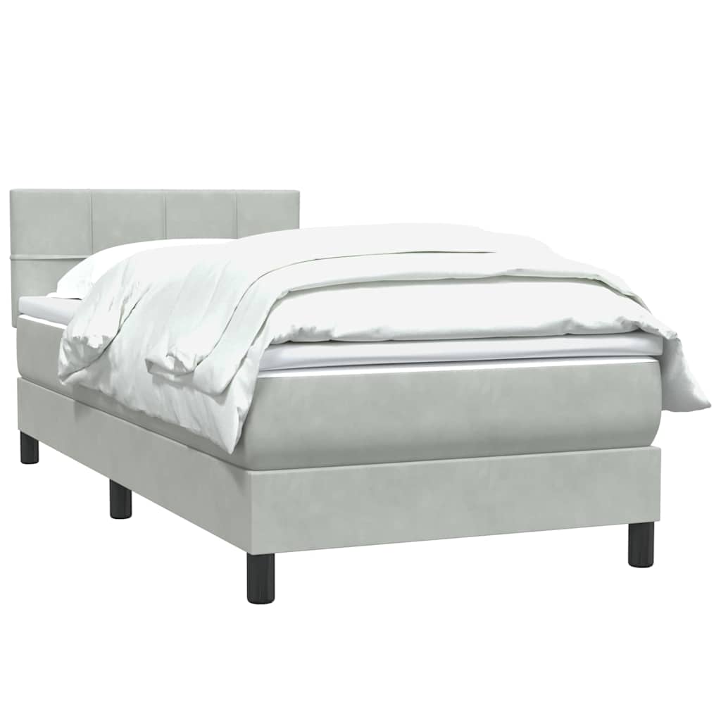 Box Spring krevet s madracem svijetlo sivi 80x210 cm baršun