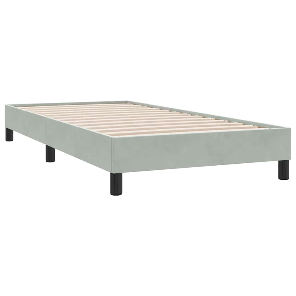 Box Spring krevet s madracem svijetlo sivi 80x210 cm baršun
