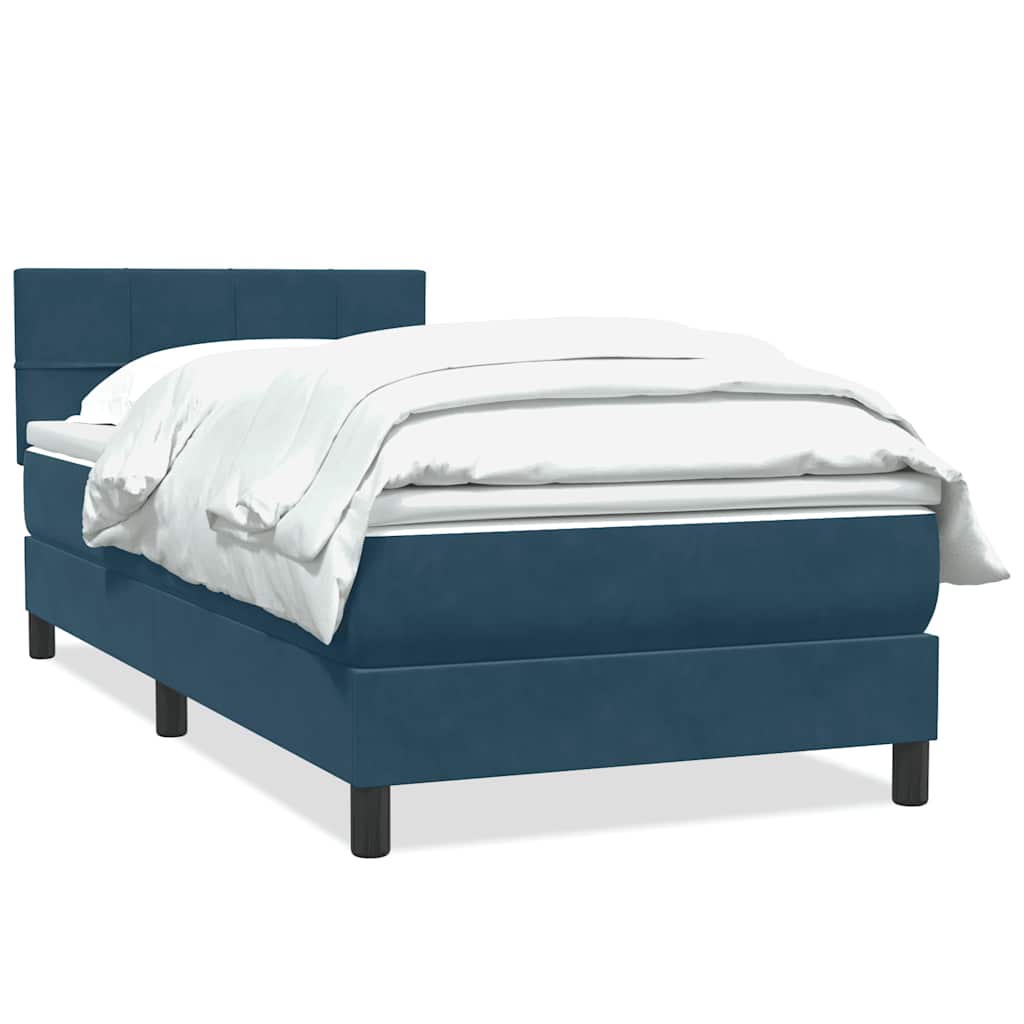 Box Spring krevet s madracem tamnoplavi 80x210 cm baršun