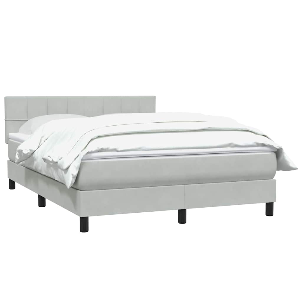 Krevet s oprugama i madracem svjetlosivi 160x210 cm baršunasti