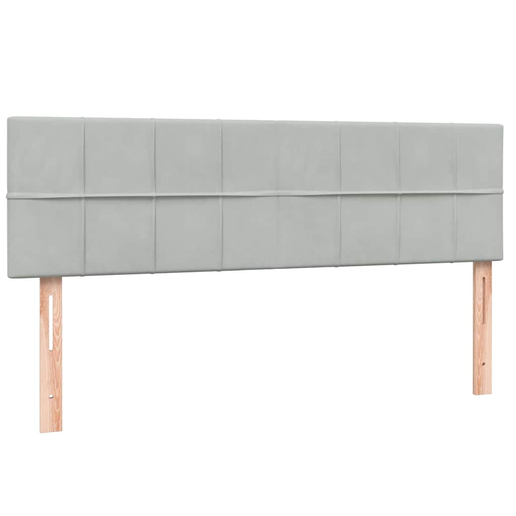 Krevet s oprugama i madracem svjetlosivi 160x210 cm baršunasti