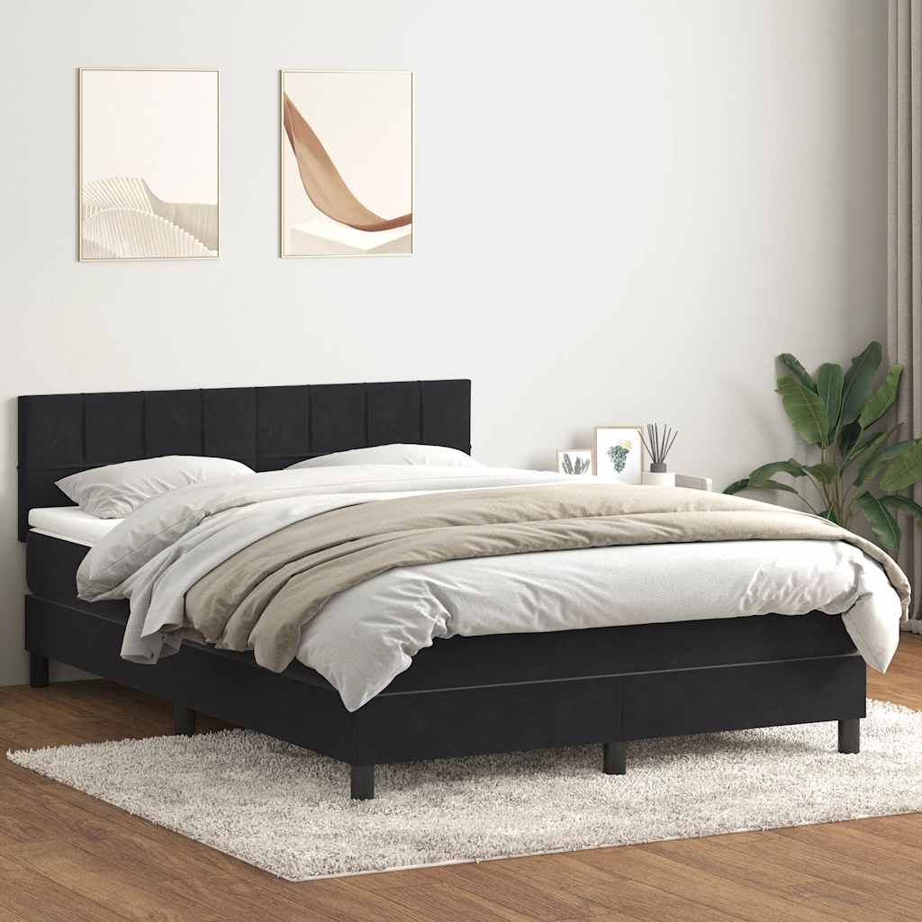 Box spring krevet s madracem crni 160x210 cm baršunasti