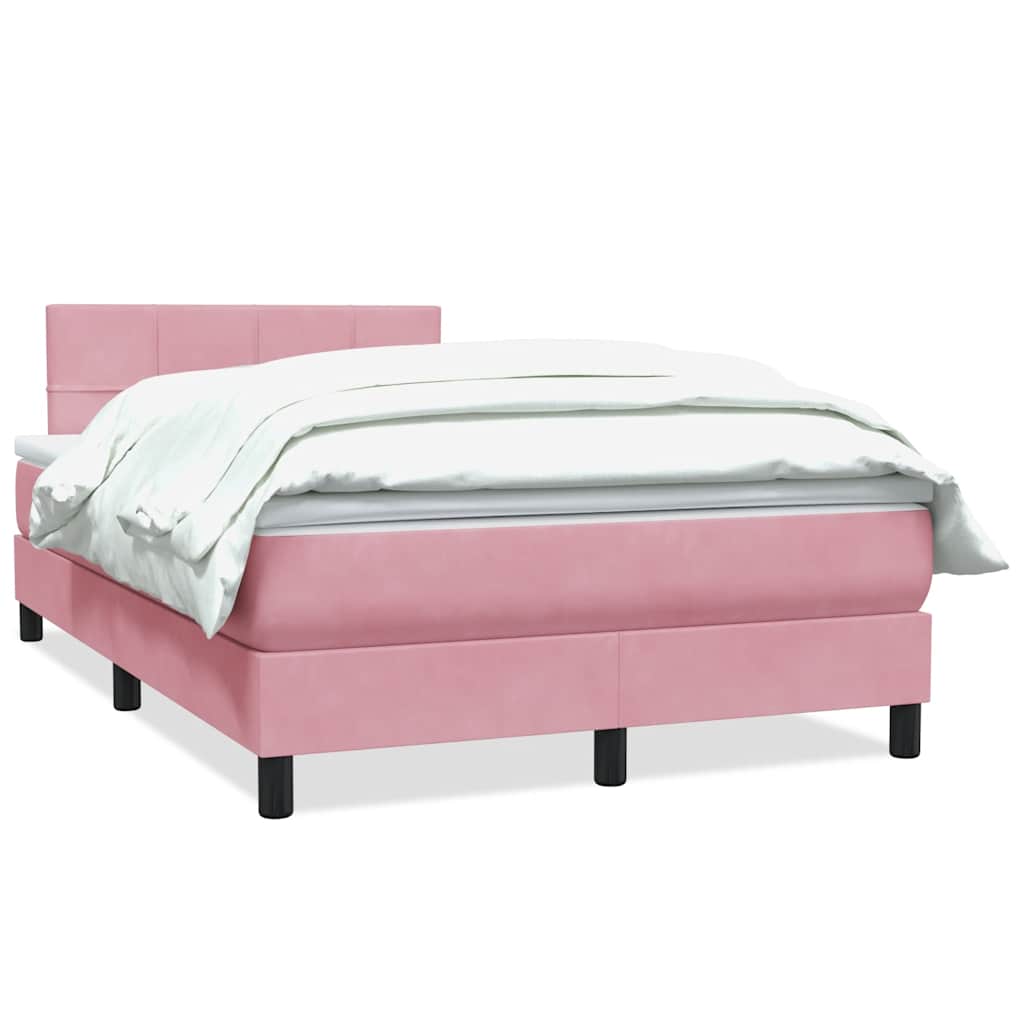 Box Spring krevet s madracem ružičasti 120x220 cm samt