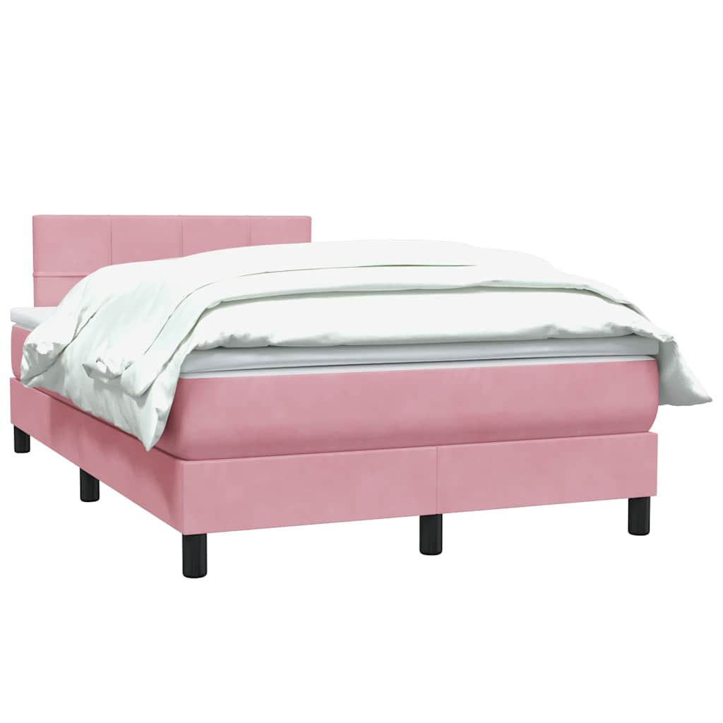 Box Spring krevet s madracem ružičasti 120x220 cm samt