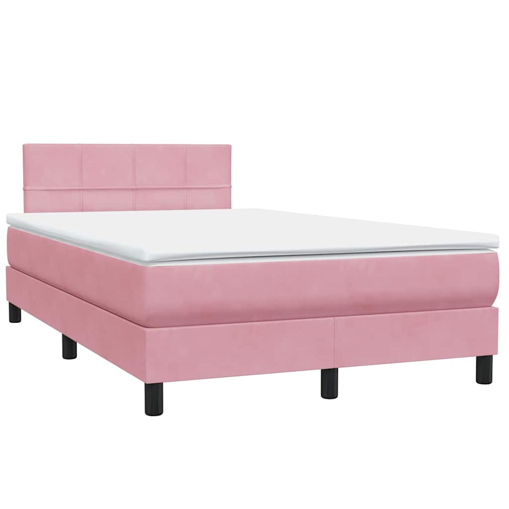 Box Spring krevet s madracem ružičasti 120x220 cm samt