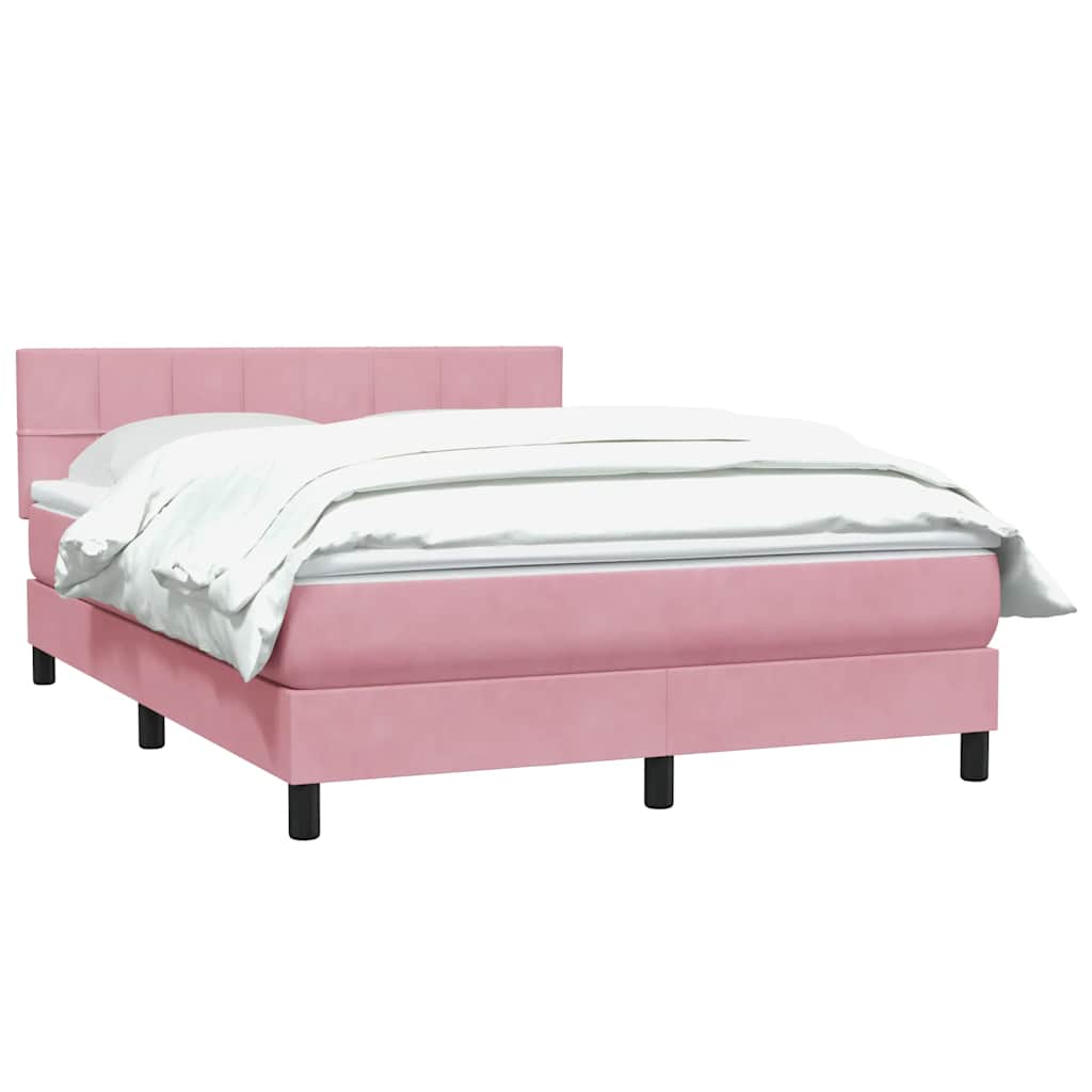 Box Spring krevet s madracem ružičasti 140x220 cm baršun