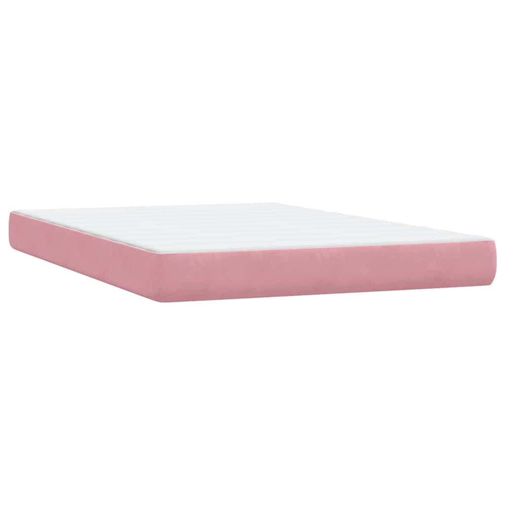 Box Spring krevet s madracem ružičasti 140x220 cm baršun