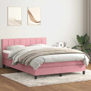 Box Spring krevet s madracem ružičasti 160x220 cm baršun