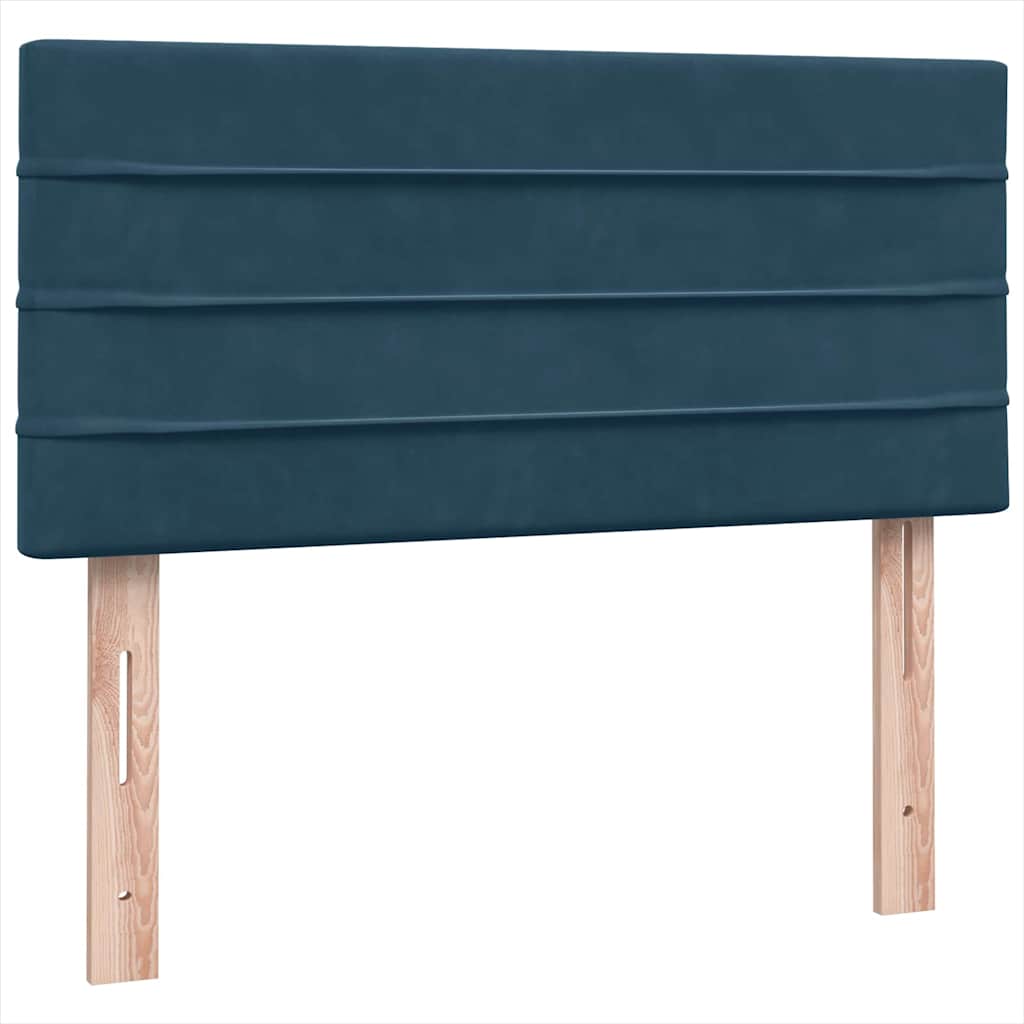 Box Spring krevet s madracem tamnoplavi 80x210 cm baršun