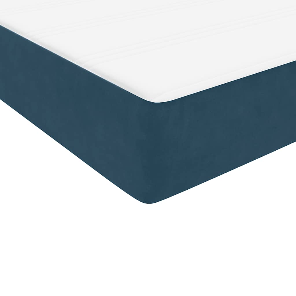 Box Spring krevet s madracem tamnoplavi 80x210 cm baršun